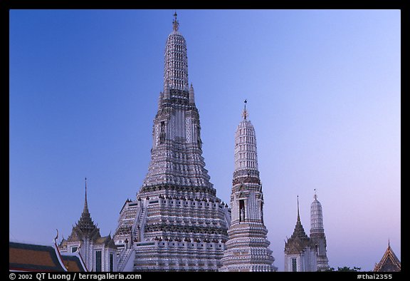 Wat Arun, temple of dawn named after Indian god of dawn. Bangkok, Thailand (color)