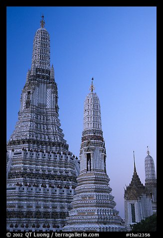 Prang of Wat Arun at dawn. Bangkok, Thailand (color)