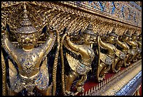 Classical thai figures in Wat Phra Kaew. Bangkok, Thailand