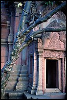 Vegetation invades khmer-style temple. Muang Boran, Thailand