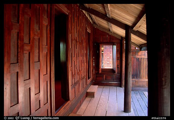 Patio of house made of Teak. Muang Boran, Thailand (color)