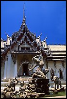 Temple in Ayuthaya style. Muang Boran, Thailand ( color)