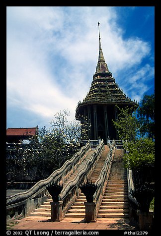 Stairs with snake-shaped ramp. Muang Boran, Thailand (color)