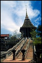 Stairs with snake-shaped ramp. Muang Boran, Thailand