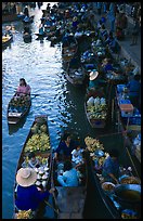 Canal from above, floating market. Damnoen Saduak, Thailand