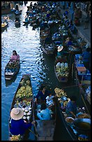 Canal from above, floating market. Damonoen Saduak, Thailand (color)