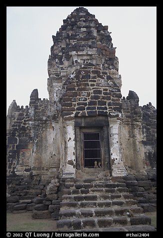 Prang Sam Yot, classic Khmer-Lopburi style hindu temple turned buddhist. Lopburi, Thailand (color)