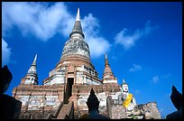 Wat Chai Mongkon and buddhas. Ayuthaya, Thailand (color)