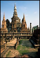 Central portion of Wat Mahathat complex. Sukothai, Thailand