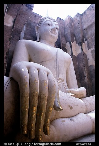 Monumental Buddha image, Wat Si Chum. Sukothai, Thailand (color)