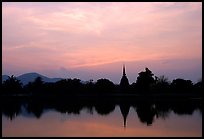 Elegant lines of Wat Si Chum at sunset. Sukothai, Thailand (color)