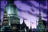 Wat Suan Dok temple at dusk. Chiang Mai, Thailand (color)