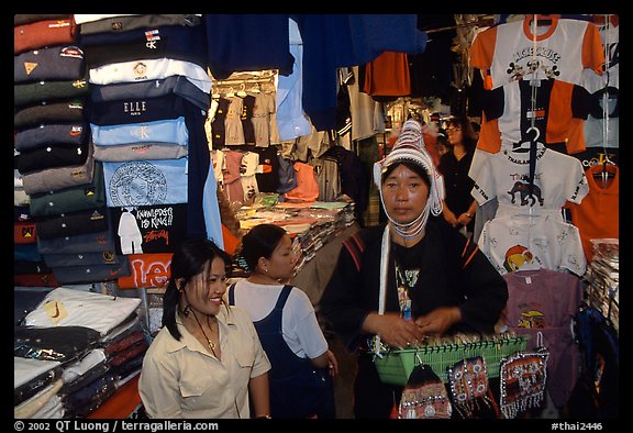 Akkha tribeswoman in the Night Bazaar. Chiang Mai, Thailand