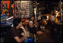 Vendors in the Night Bazaar. Chiang Mai, Thailand (color)