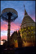 Wat Phra That Doi Suthep at sunset. Chiang Mai, Thailand (color)