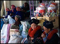 Tribeswomen at market. Chiang Rai, Thailand