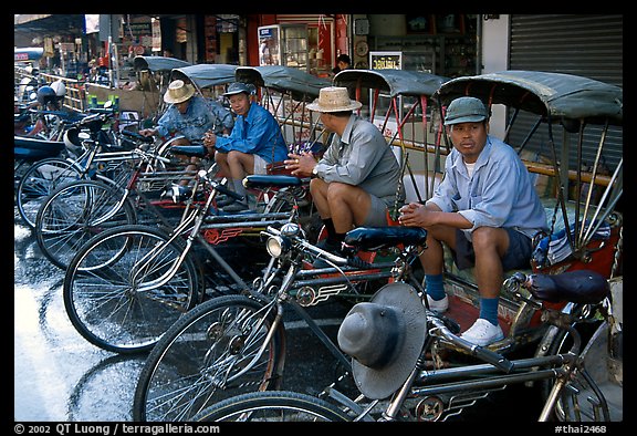 Tricycle drivers. Chiang Rai, Thailand