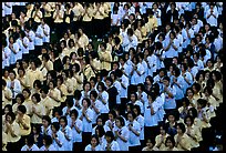 School girls during morning prayer before class. Chiang Rai, Thailand ( color)