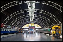 Train platforms inside Hualamphong station. Bangkok, Thailand