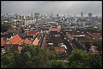 Temple complex and city skyline. Bangkok, Thailand (color)