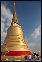 Chedi on top of Phu Kaho Thong. Bangkok, Thailand (color)
