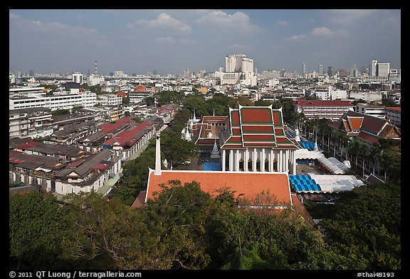 View of temples and city. Bangkok, Thailand