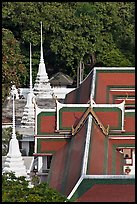 Temple and chedis from above. Bangkok, Thailand