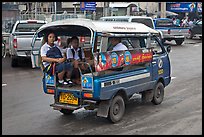 Schoolchidren in back of truck. Thailand