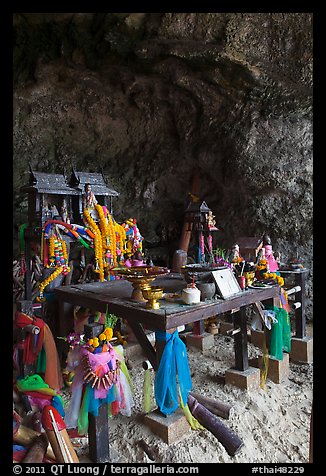 Tham Phra Nang (princess cave) shrine, Railay. Krabi Province, Thailand