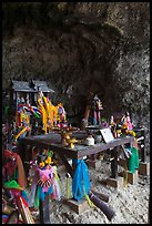 Tham Phra Nang (princess cave) shrine, Railay. Krabi Province, Thailand (color)