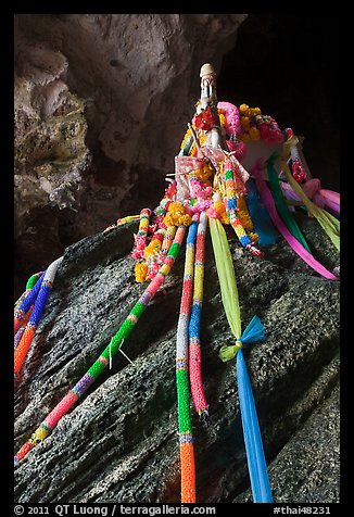 Ribons, Pranang cave shrine, Railay. Krabi Province, Thailand