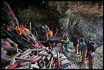 Locals worship at Pranang Cave, Railay. Krabi Province, Thailand