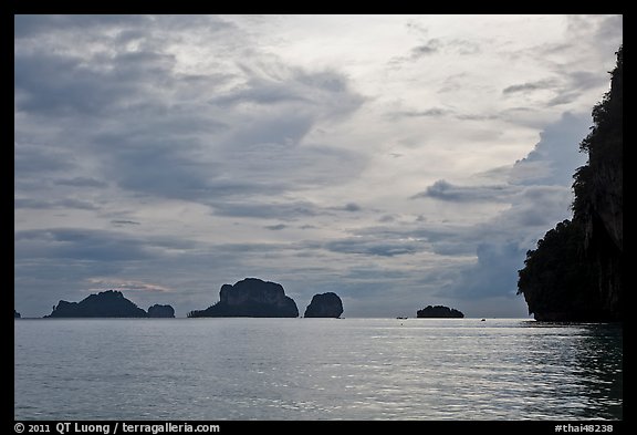 Offshore limestone islets, Railay. Krabi Province, Thailand (color)