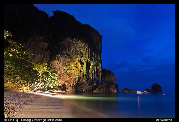 Phra Nang beach at night. Krabi Province, Thailand