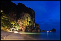 Phra Nang beach at night. Krabi Province, Thailand