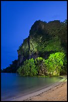 Railay East beach at night. Krabi Province, Thailand