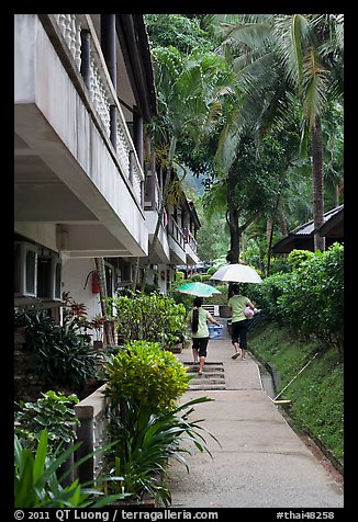 Resort on rainy day, Rai Leh East. Krabi Province, Thailand (color)