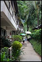 Resort on rainy day, Rai Leh East. Krabi Province, Thailand