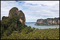 Thaiwand wall and bay, Rai Leh. Krabi Province, Thailand