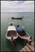 Boats and Adaman Sea, Ao Nammao. Krabi Province, Thailand (color)