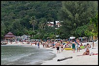 Packed beach, Ao Lo Dalam, Phi-Phi island,. Krabi Province, Thailand ( color)