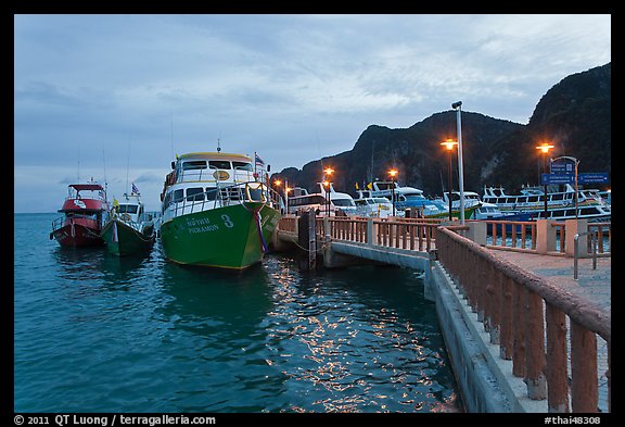 Pier at dusk, Ao Ton Sai, Ko Phi Phi. Krabi Province, Thailand