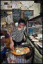 Woman preparing Pad Thai, Phi-Phi island. Krabi Province, Thailand