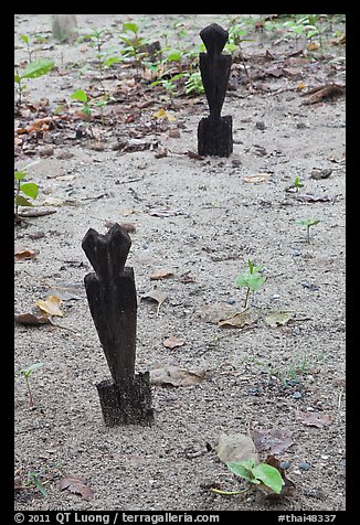 Grave markers, islamic cemetery, Phi-Phi island. Krabi Province, Thailand