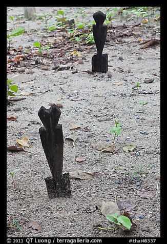 Grave markers, islamic cemetery, Phi-Phi island. Krabi Province, Thailand (color)