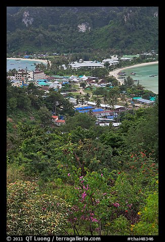 Tonsai village from above, Ko Phi Phi. Krabi Province, Thailand (color)