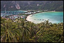 Isthmus betwen Ton Sai and Lo Dalam bays, Ko Phi-Phi Don. Krabi Province, Thailand (color)