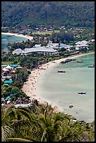 Lo Dalam beach and Tonsai village from above, Phi-Phi island. Krabi Province, Thailand ( color)