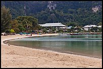 Deserted beach and resorts, Ao Lo Dalam, Ko Phi Phi. Krabi Province, Thailand (color)