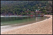 Man standing alone on beach, Ao Lo Dalam, Phi-Phi island. Krabi Province, Thailand ( color)